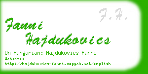 fanni hajdukovics business card